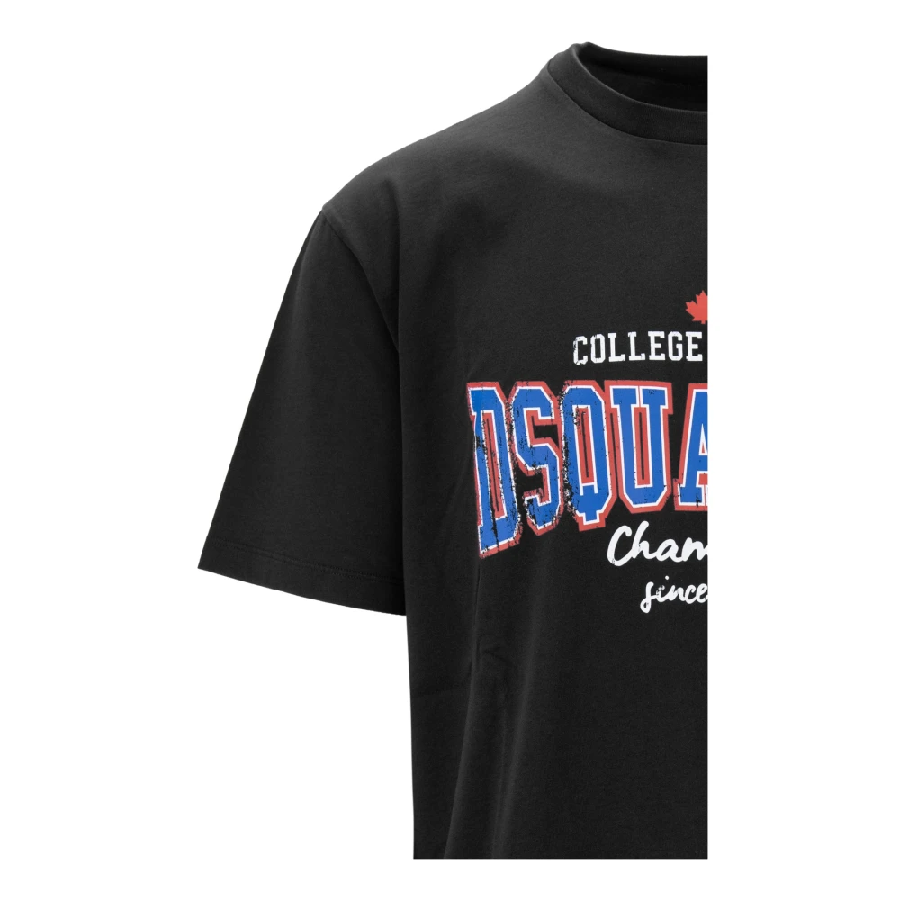 Dsquared2 Heren Grafische Print Katoenen T-Shirt Black Heren