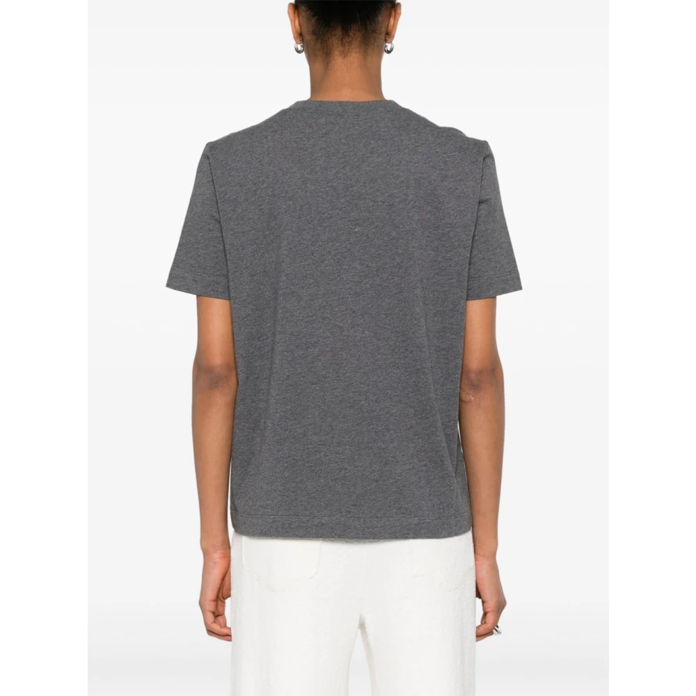 BRUNELLO CUCINELLI Grijze Borstzak T-shirts Gray Dames