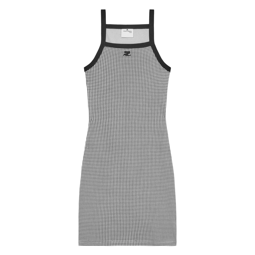 Courrèges Zwarte Contrast Mini Jurk Black Dames