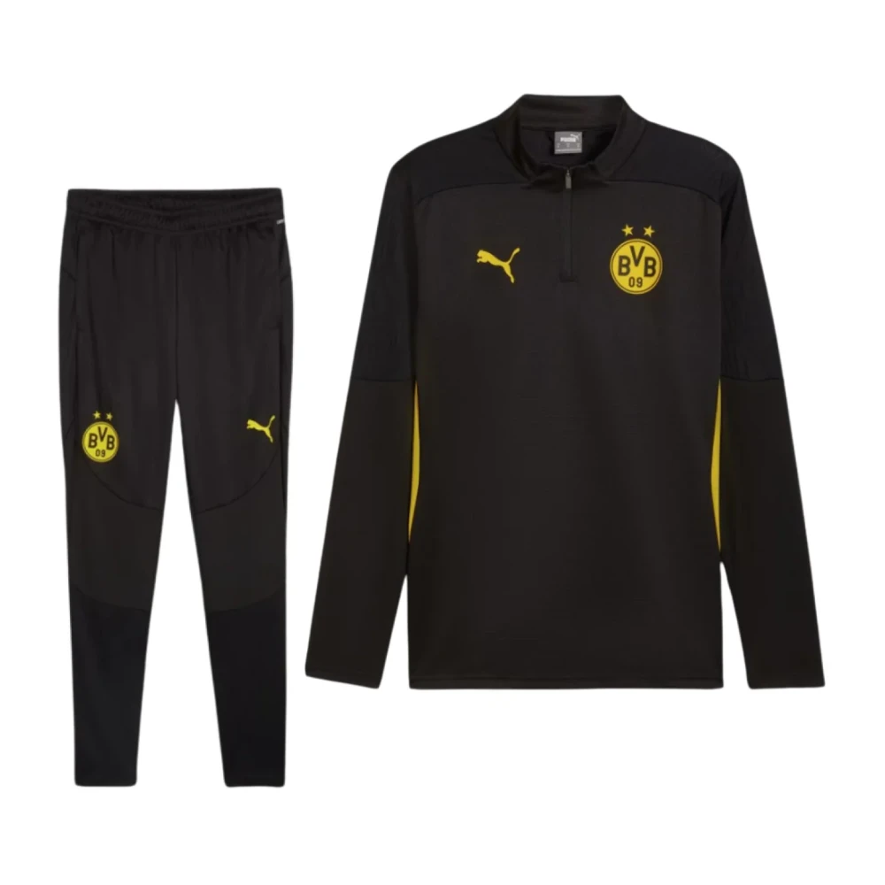 Puma Dortmund 1 4 Zip Away Trainingsset Black Heren