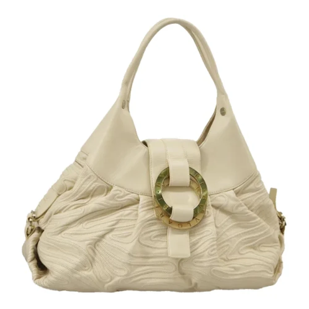 Bvlgari Vintage Pre-owned Leather handbags Beige Dames