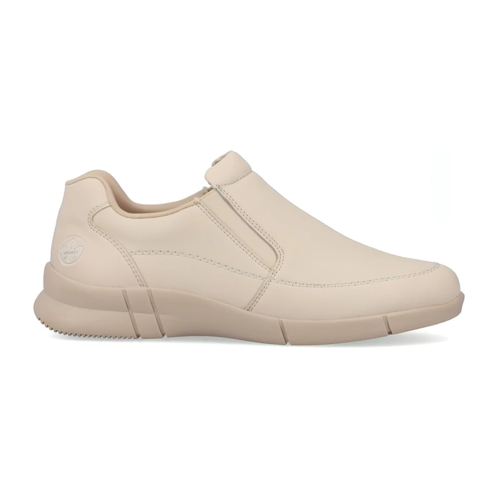 Rieker Beige Leren Sneakers voor Dames Beige Dames