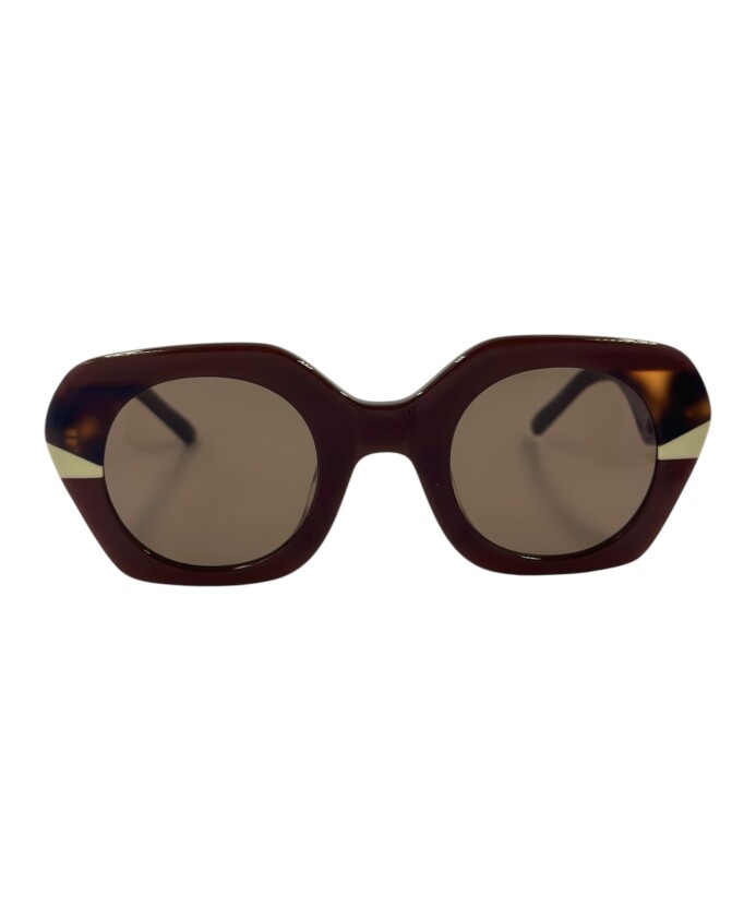 hexagonal-marron-translucide-lunettes-de-soleil