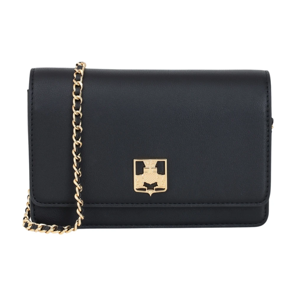 Elisabetta Franchi Zwarte schoudertas met kettingriem Black Dames