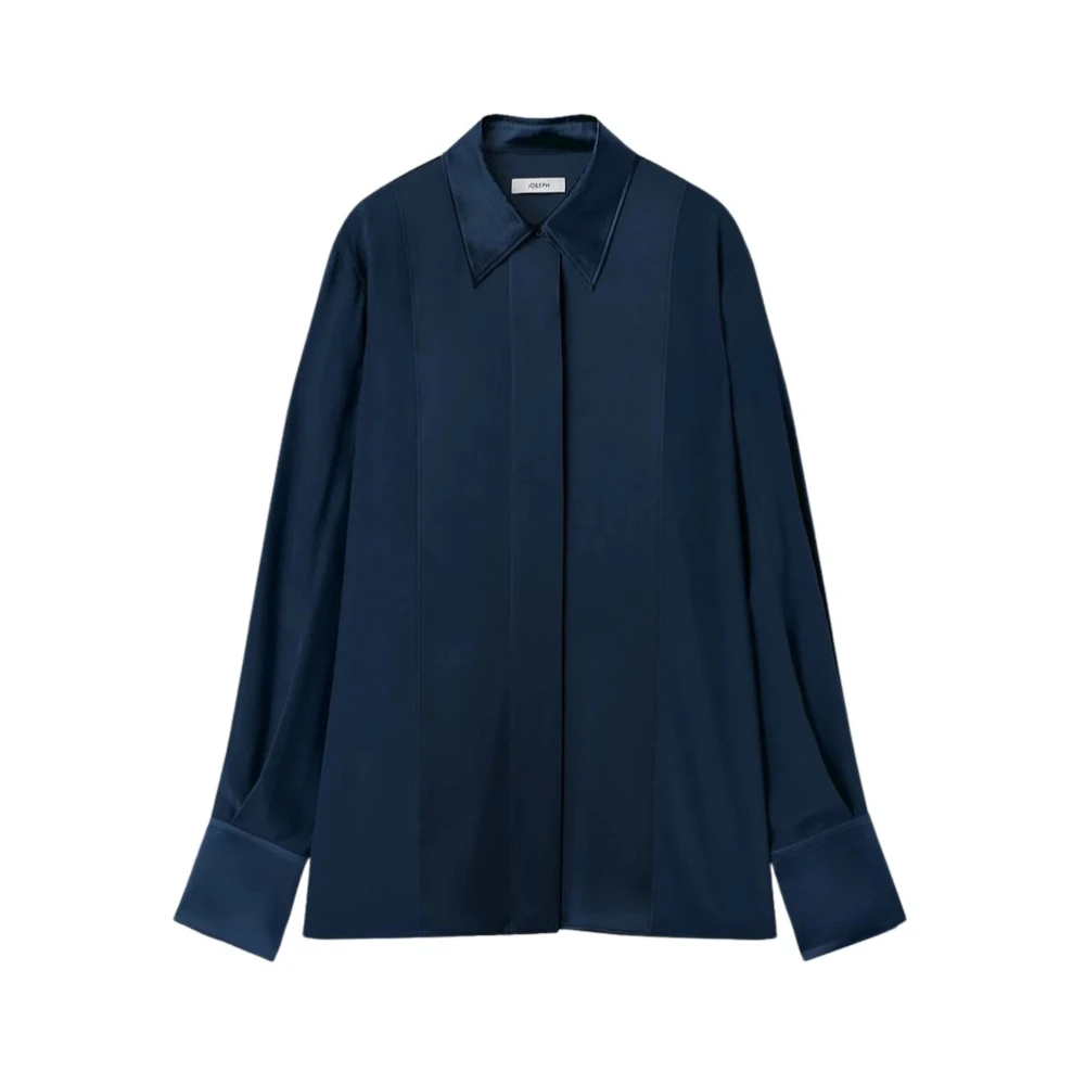 Joseph Women's Blue Childs Silk Satin Blouse - Shirts - M - Blouses & Shirts