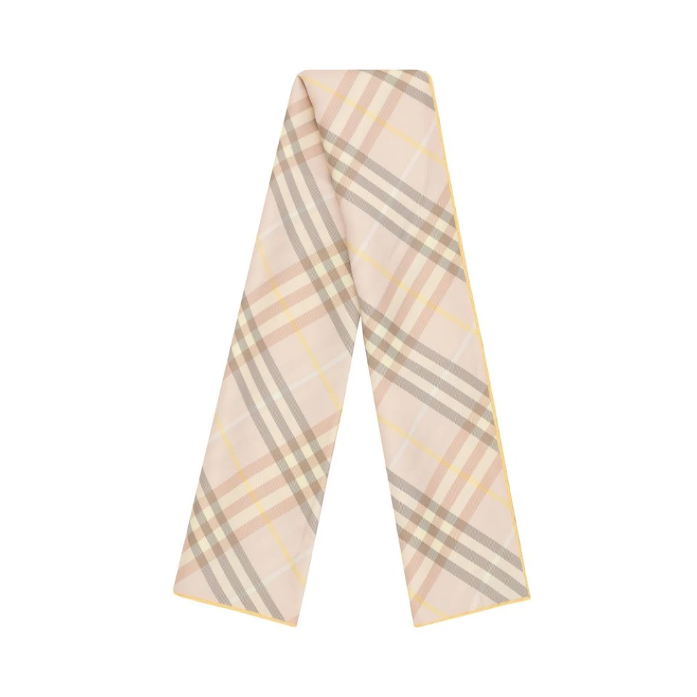 Burberry Zijden sjaal met iconisch ruitpatroon Pink Dames