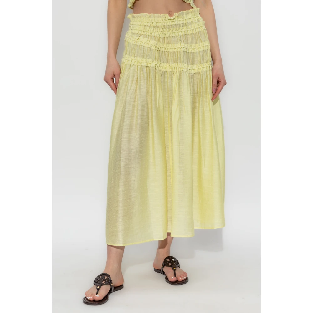 TORY BURCH Gerimpelde rok Yellow Dames
