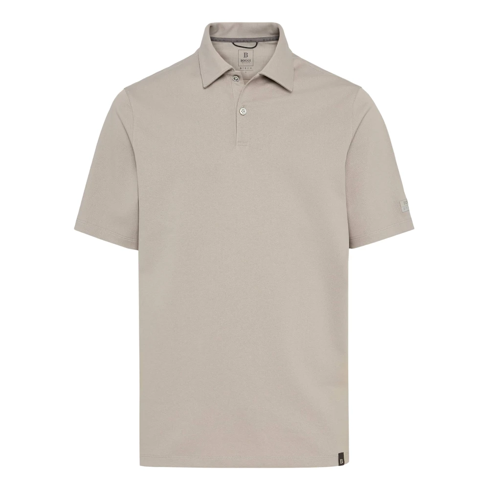 Boggi Milano High-Performance Piqué Polo Shirt Beige Heren