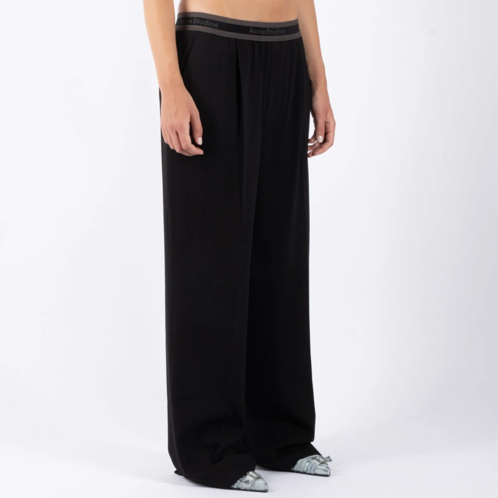 Acne Studios Zwarte wollen broek Ak0826 Black Dames