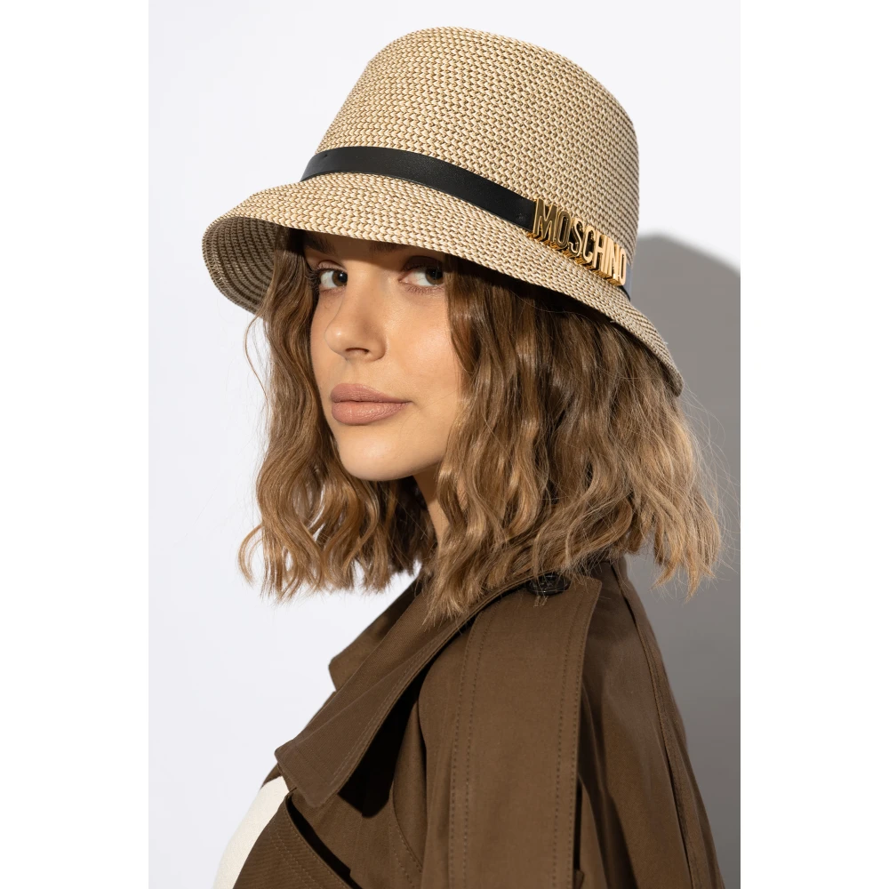 Moschino Hoed met logo Beige Unisex