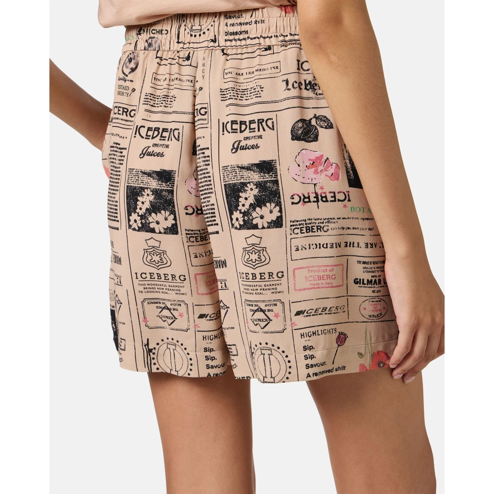 Iceberg Korte Bermuda shorts in dubbele georgette van RCS-gecertificeerde viscose Multicolor Dames