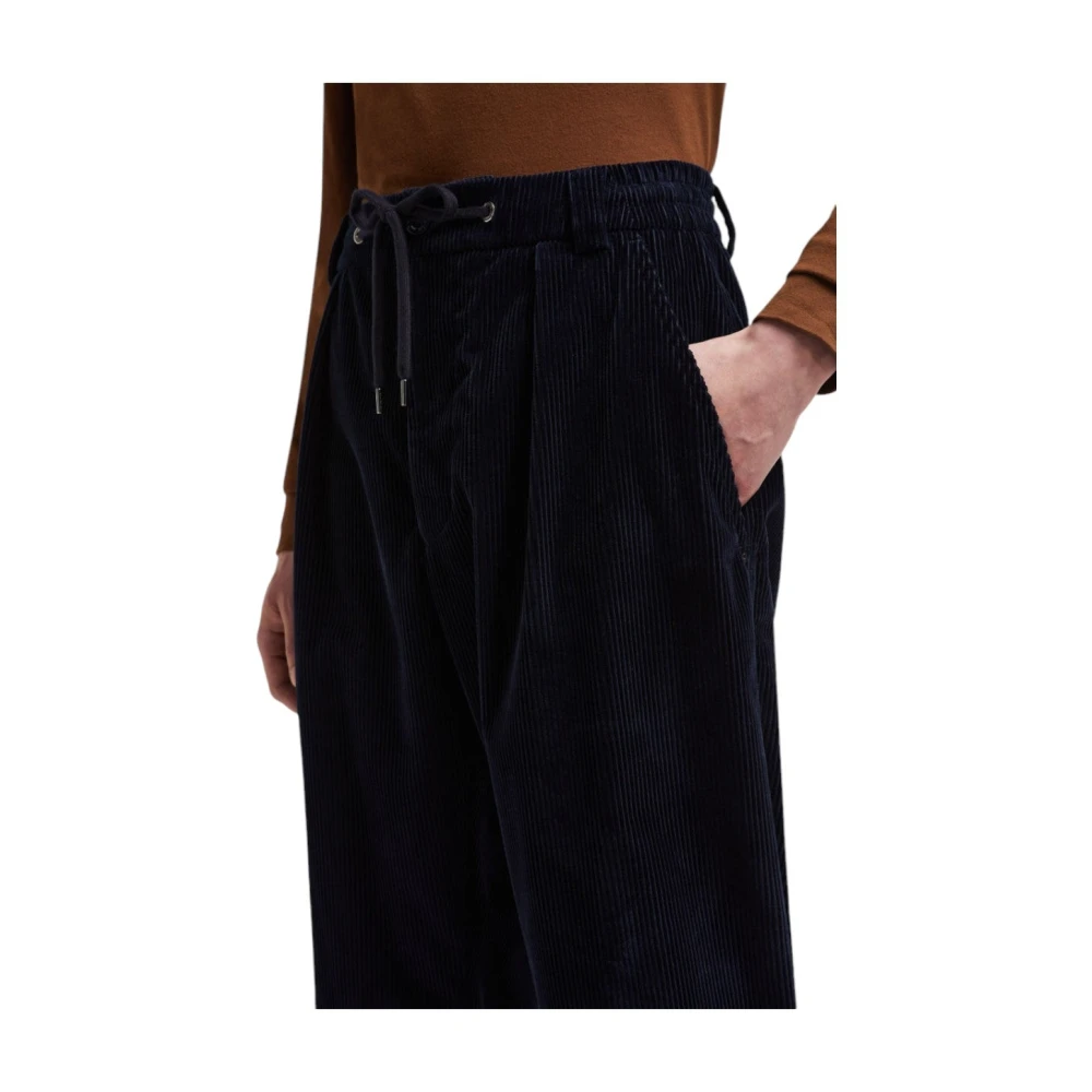 Moncler Navy Corduroy Joggingbroek Blue Heren