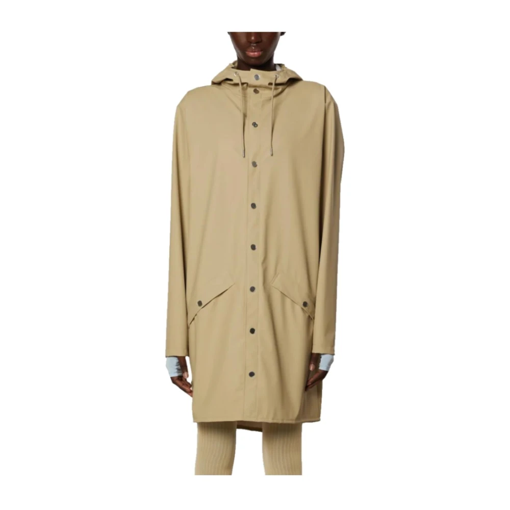Rains Unisex Waterproof Jacket Contemporary Design - Female - Rain Jackets - Beige - S - Jackets