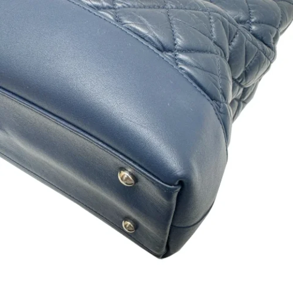 Chanel Vintage Pre-owned Leather chanel-bags Blue Dames