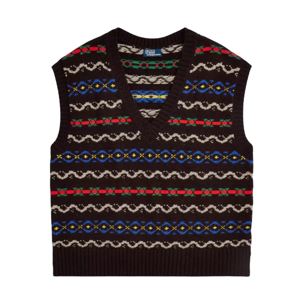 Ralph Lauren Ull ärmlös Fair Isle tröja Multicolor, Dam