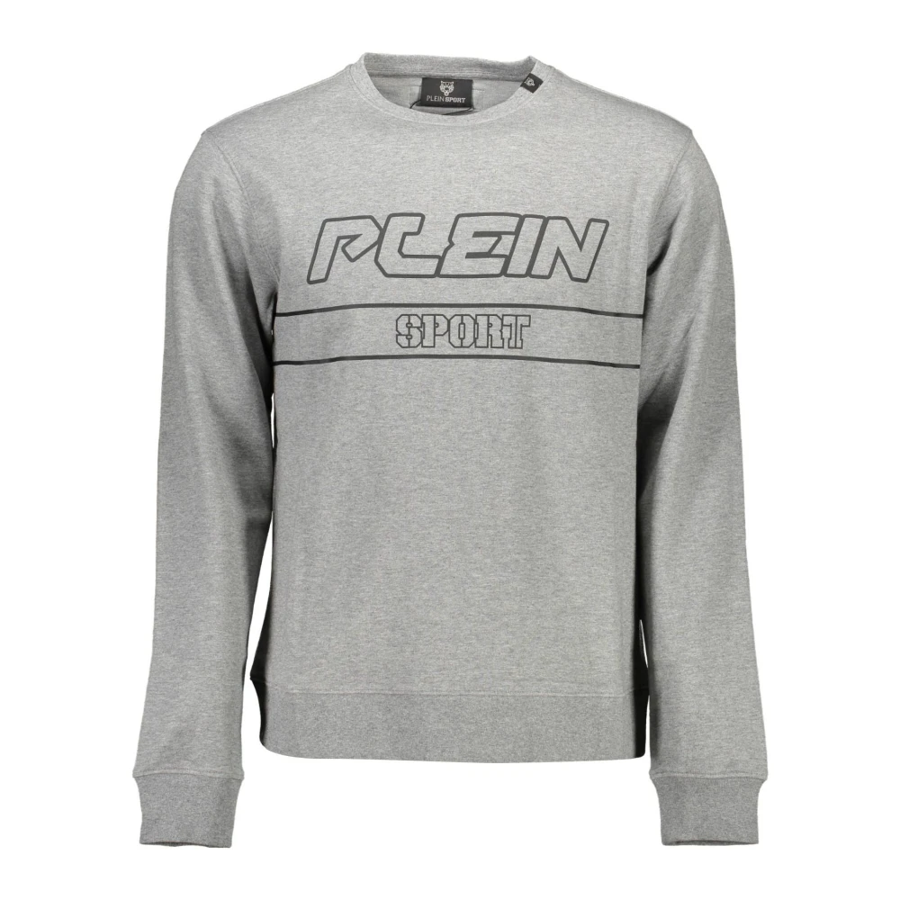 Plein Sport Men's Gray Long Sleeve Training Tops, Xl, Grey Long Sleeve Sweatshirt With Print