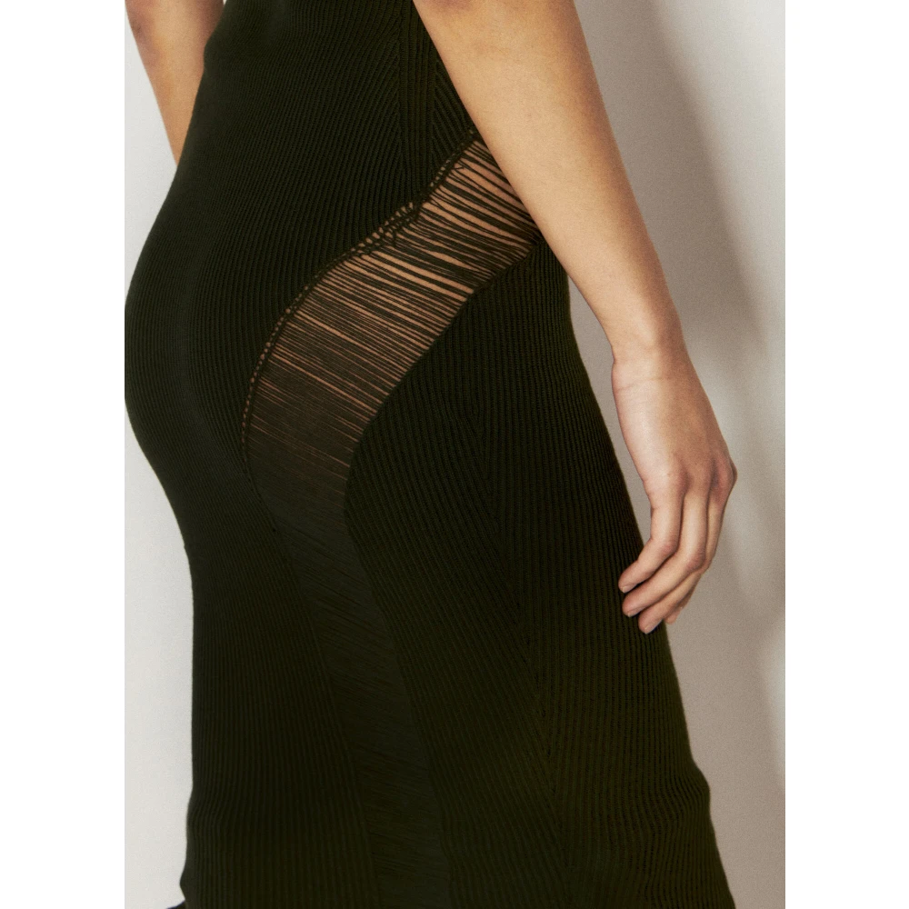Isa Boulder Mini Jurk met Vetersluiting Black Dames