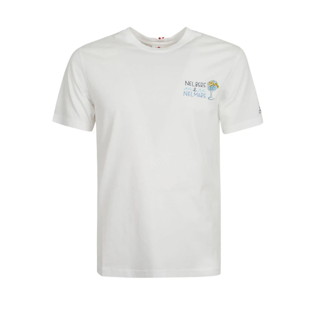 Saint Barth Logo Front T-shirt Wit Katoen White Heren