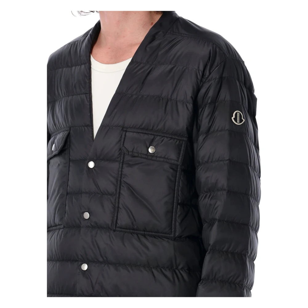 Moncler Zwarte Down Outer Shirt Aw24 Black Heren