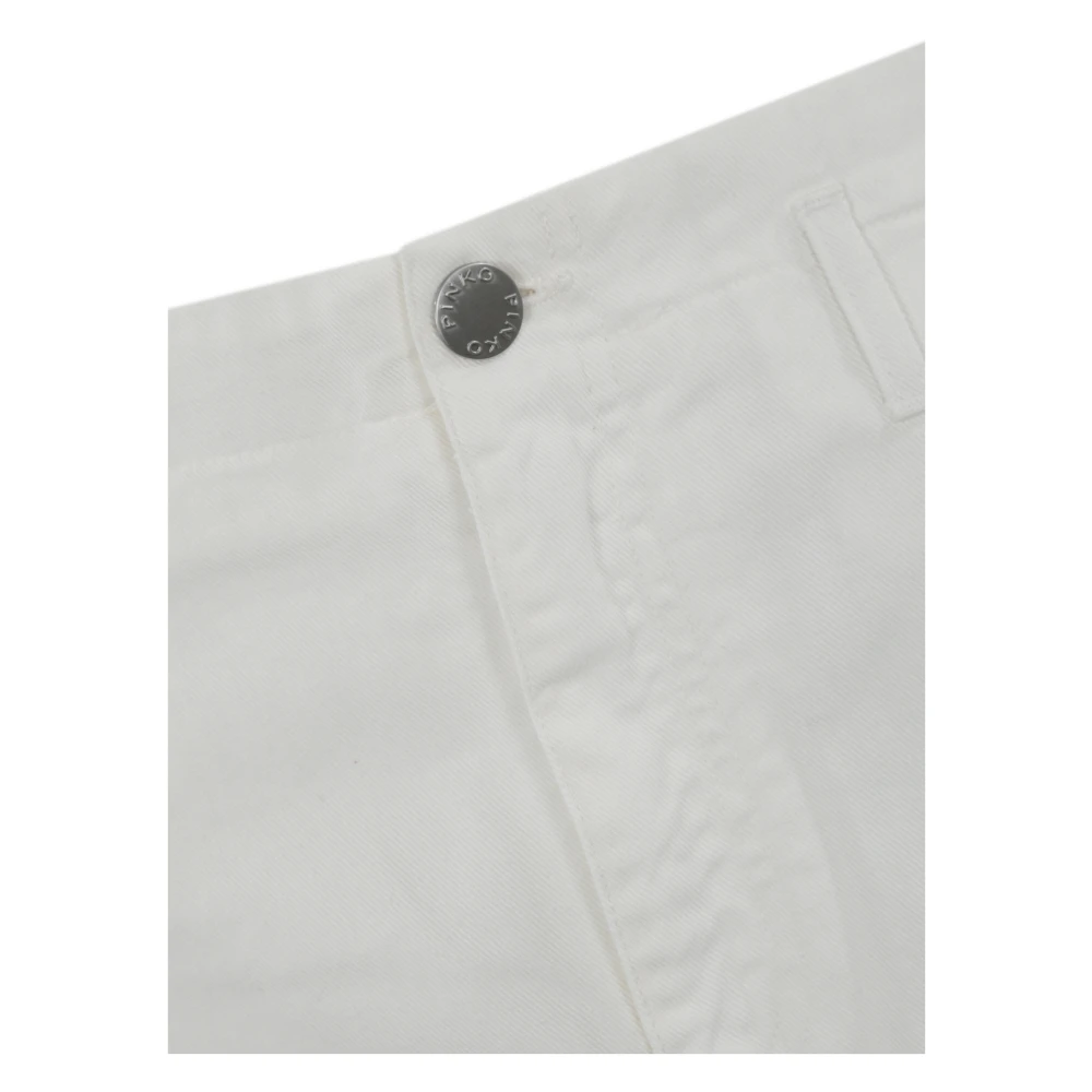 pinko Witte Denim Rok Met Hoge Taille White Dames