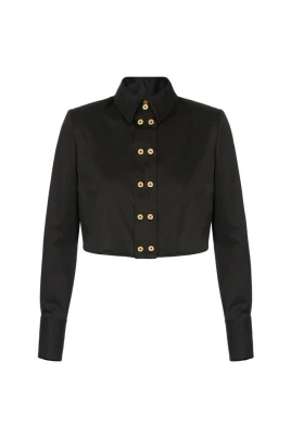 Cropped Cotton Satin Shirt