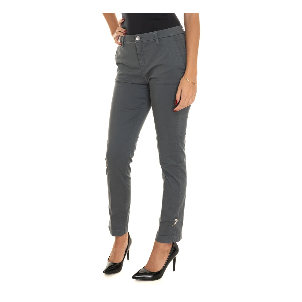 Liu Jo Straight Leg Chino Broek met Applicatie Gray Dames