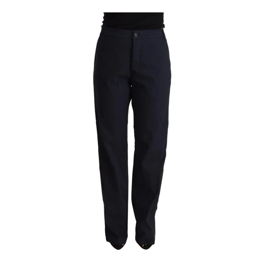 Exte Women's Black Logo Detail Tapered Trousers - Straight Trousers - 2XL - Trousers