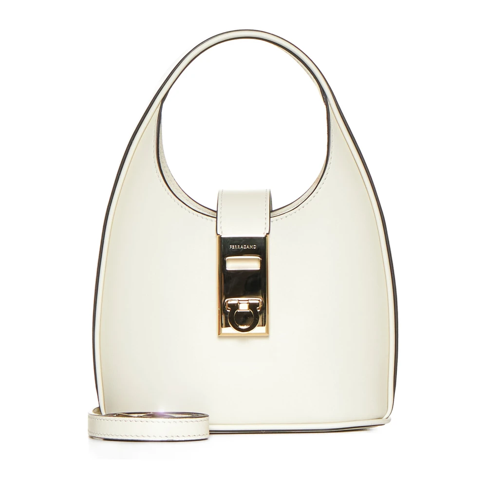 Salvatore Ferragamo Stijlvolle Hobo Mini Tassen White Dames