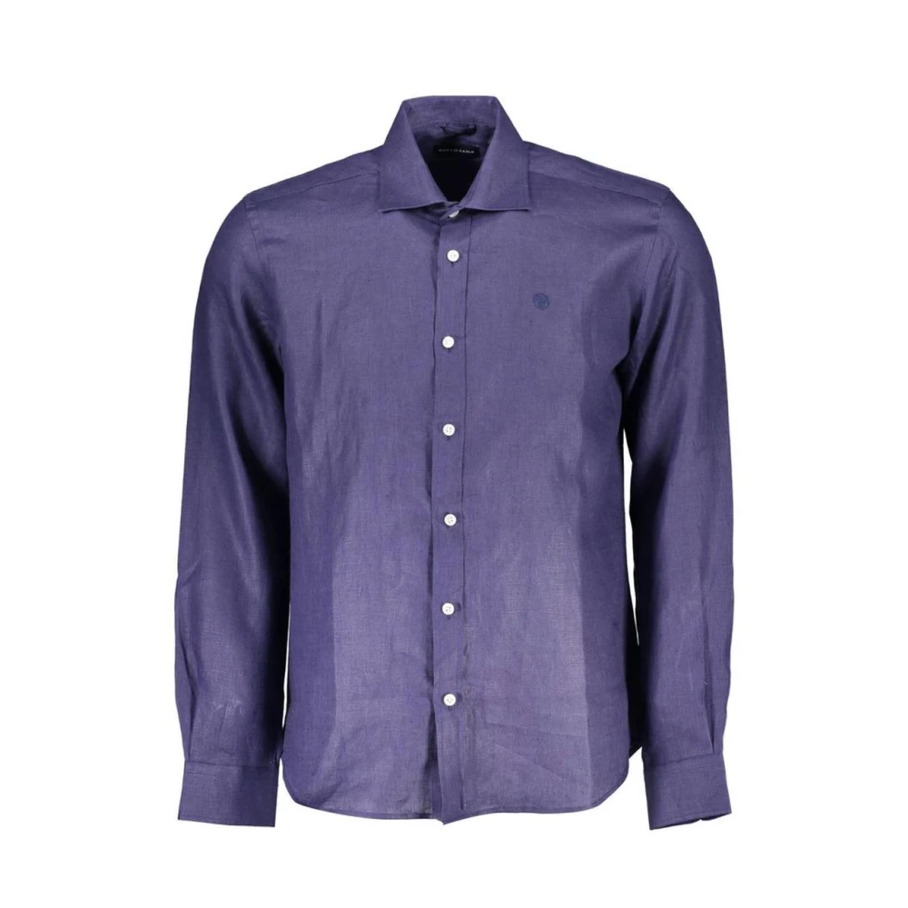 North Sails Linen Long Sleeve Dress Shirt - Male - Casual Shirts - Blue - M - Shirts