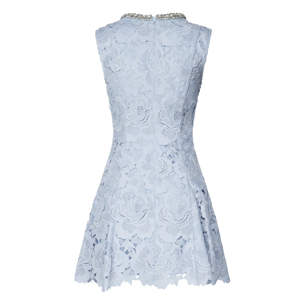 Self Portrait Jurk met strass halslijn Blue Dames