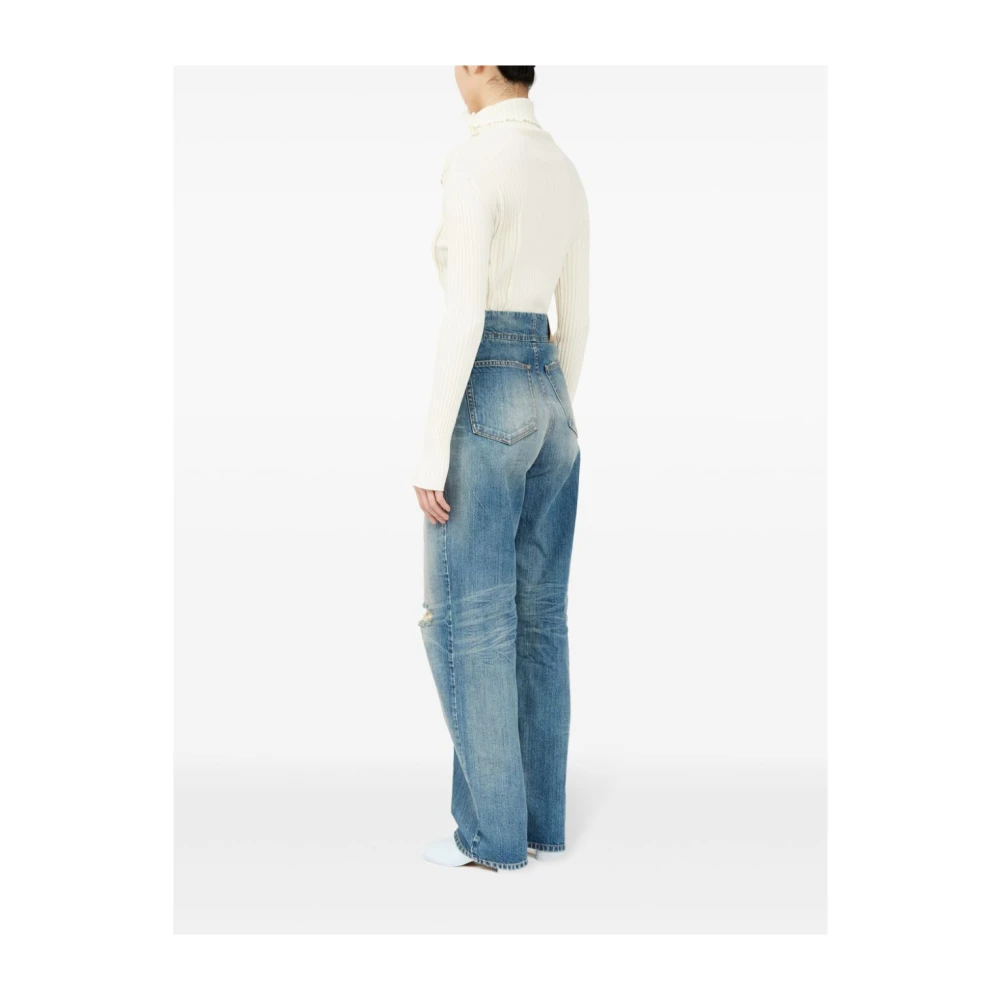 MM6 Maison Margiela Blauwe Distressed Denim Jeans Blue Dames