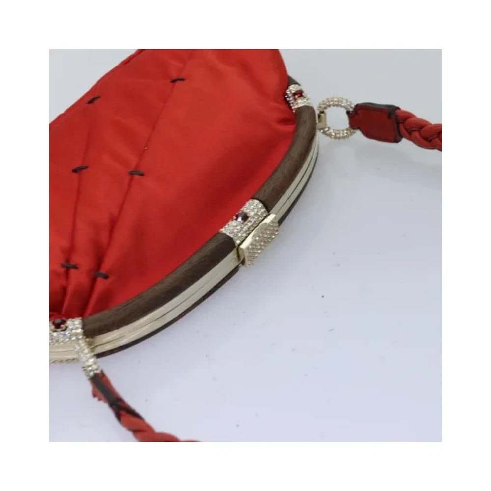 Valentino Vintage Pre-owned Satin shoulder-bags Red Dames