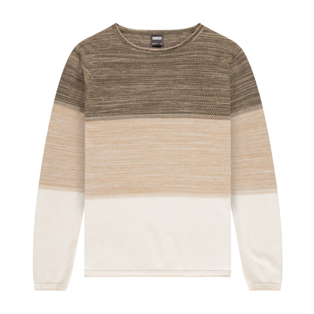Kultivate Color-Block Triple Panel Sweater Brown Heren