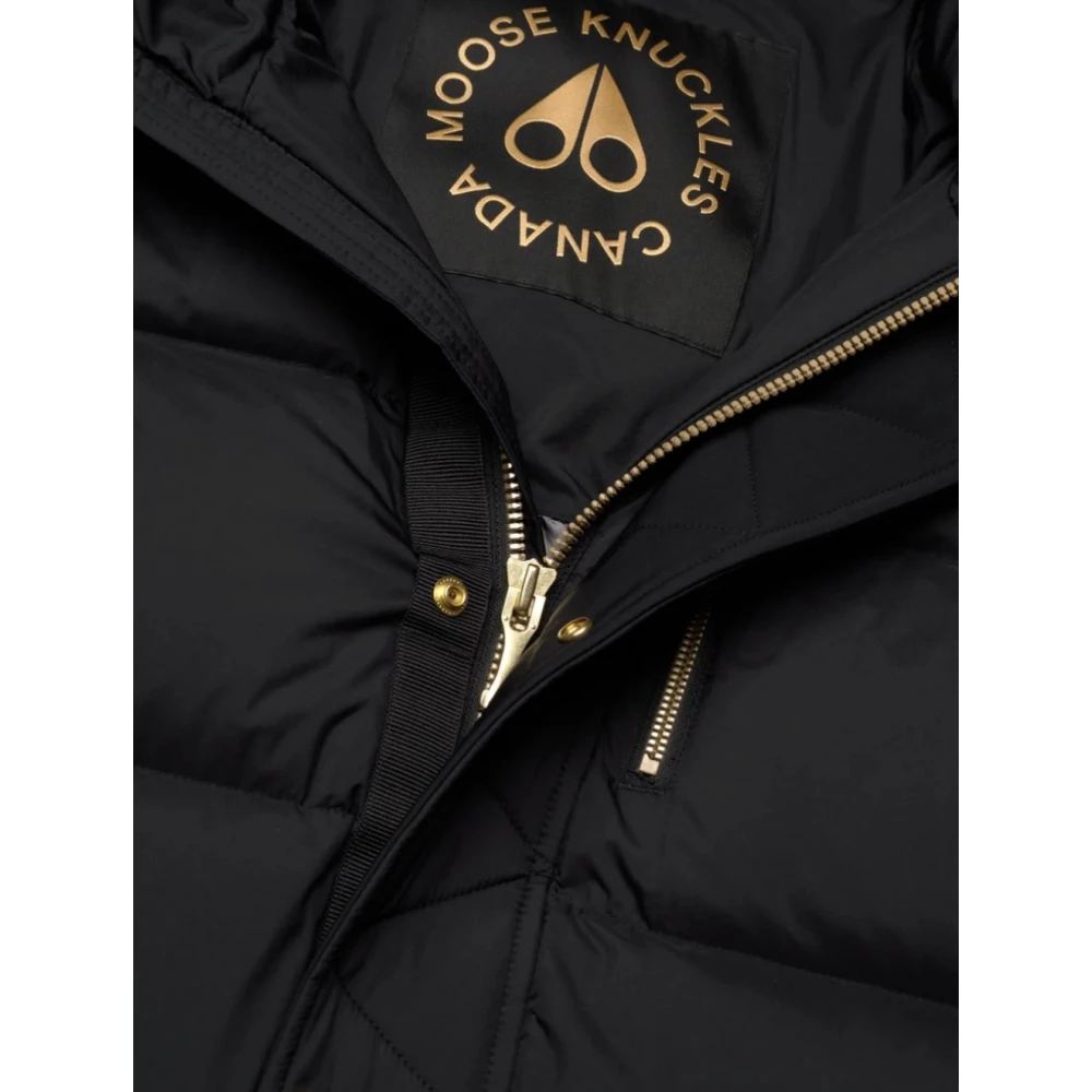 Moose Knuckles Everest Gold Zwarte Jas Black Heren