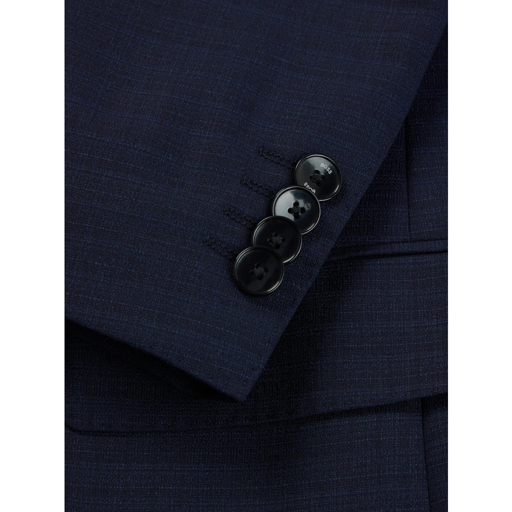 Hugo Boss Blauw Wol Slim Fit Pak Blue Heren