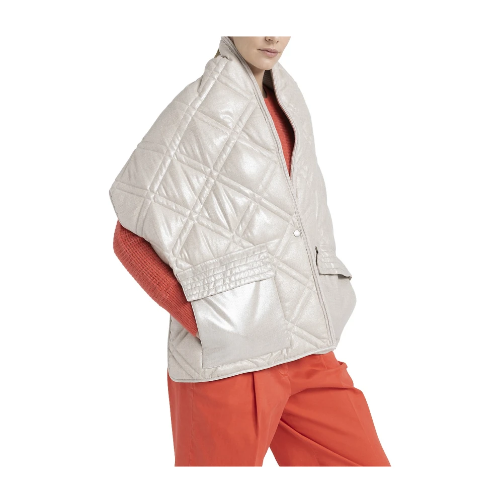 PESERICO Gelamineerde gewatteerde maxi-sjaal Beige Dames
