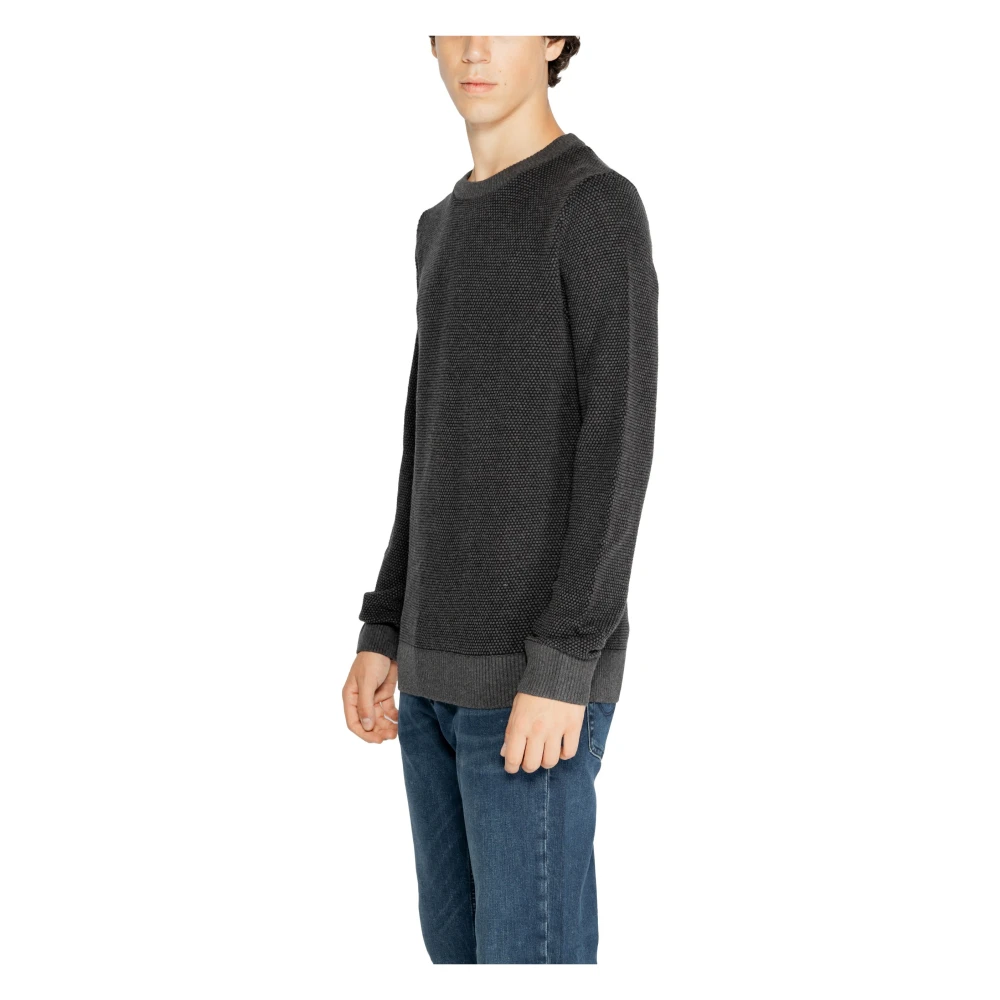 jack & jones Grijze Gebreide Ronde Hals Trui Gray Heren
