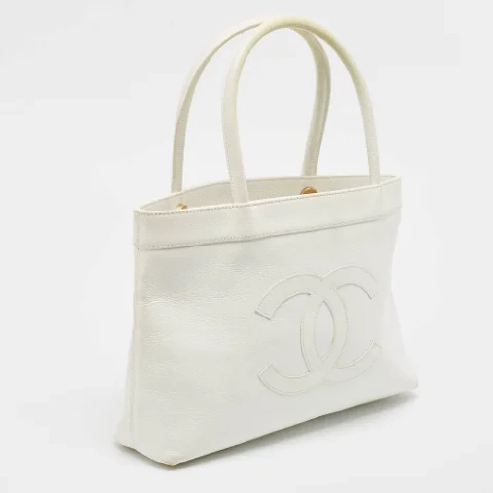 Chanel Vintage Pre-owned Fabric totes White Dames