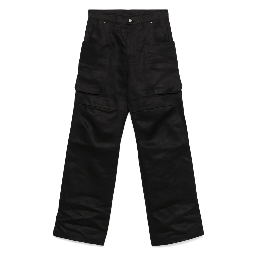 Rick Owens Black Wide Trousers, Male, W32, Wide Trousers