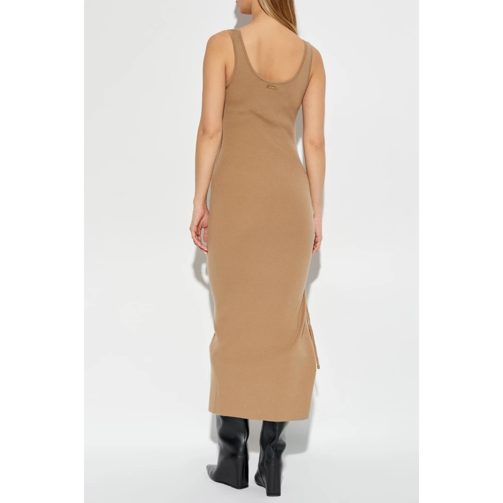 Michael Kors Geribbelde mouwloze jurk Beige Dames