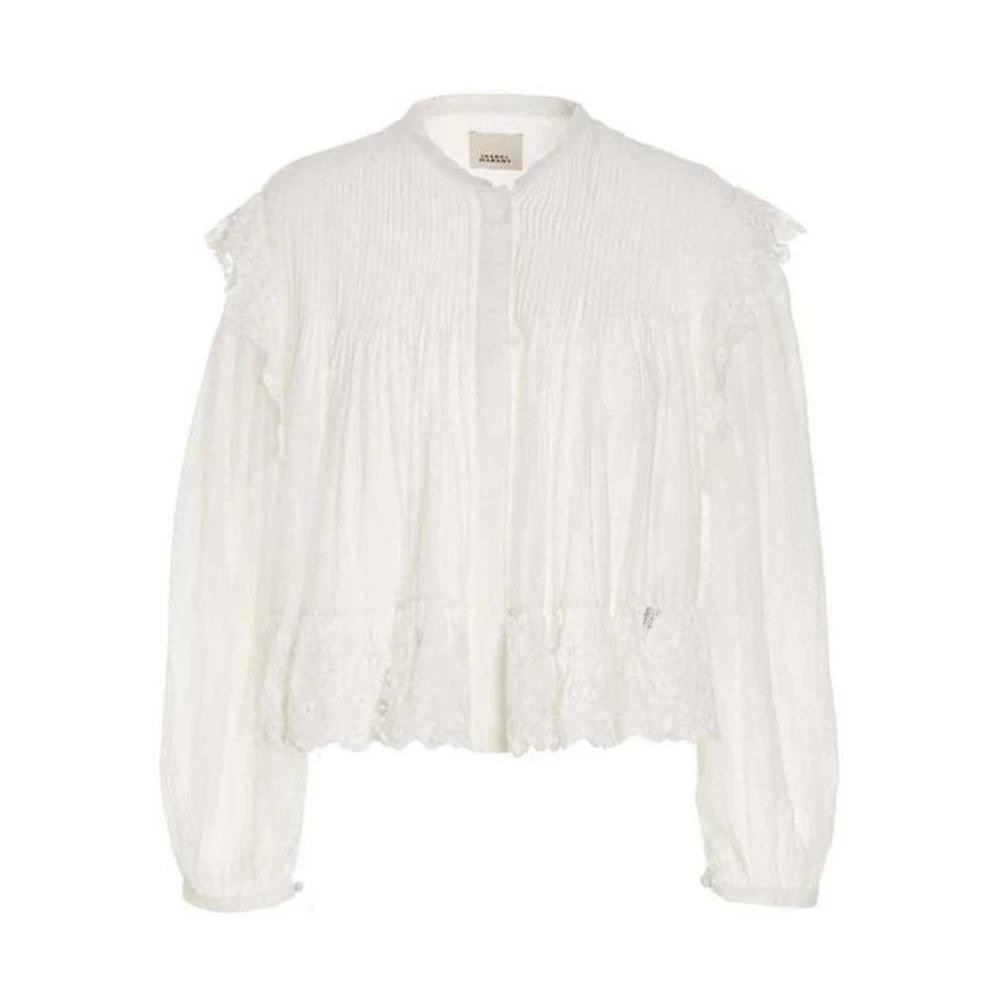 Isabel Marant Vit Spetsblus Klassisk Skjortstil White, Dam