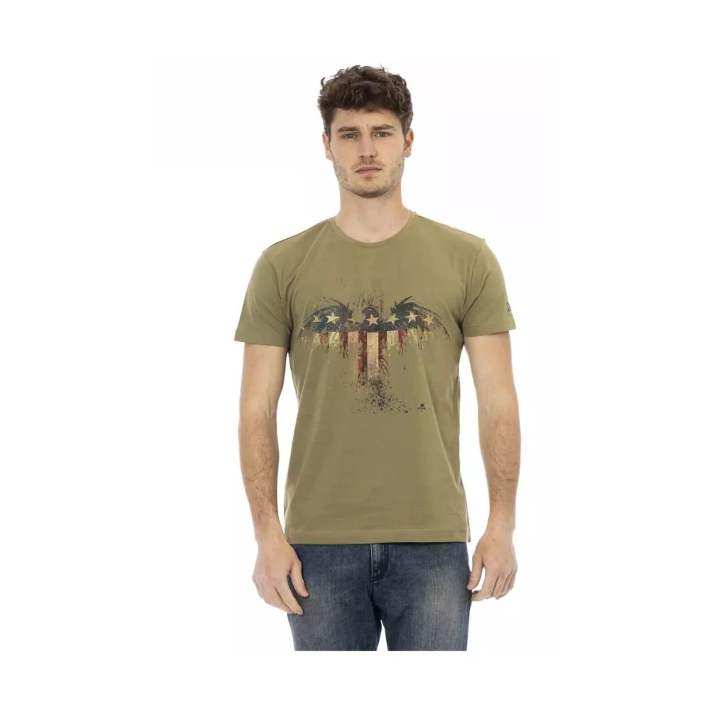 Trussardi Uomo Verde - Elegante Maglietta Artistica - Tops - L