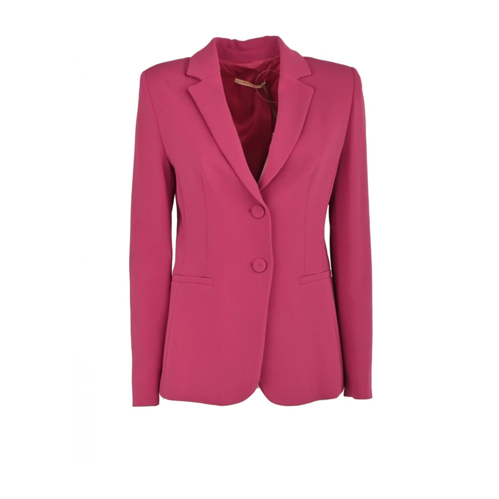 Pennyblack Formele Crepe Jas met Smalle Revers Pink Dames