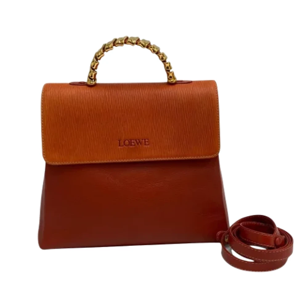 Loewe Pre-owned Leather shoulder-bags Orange Dames