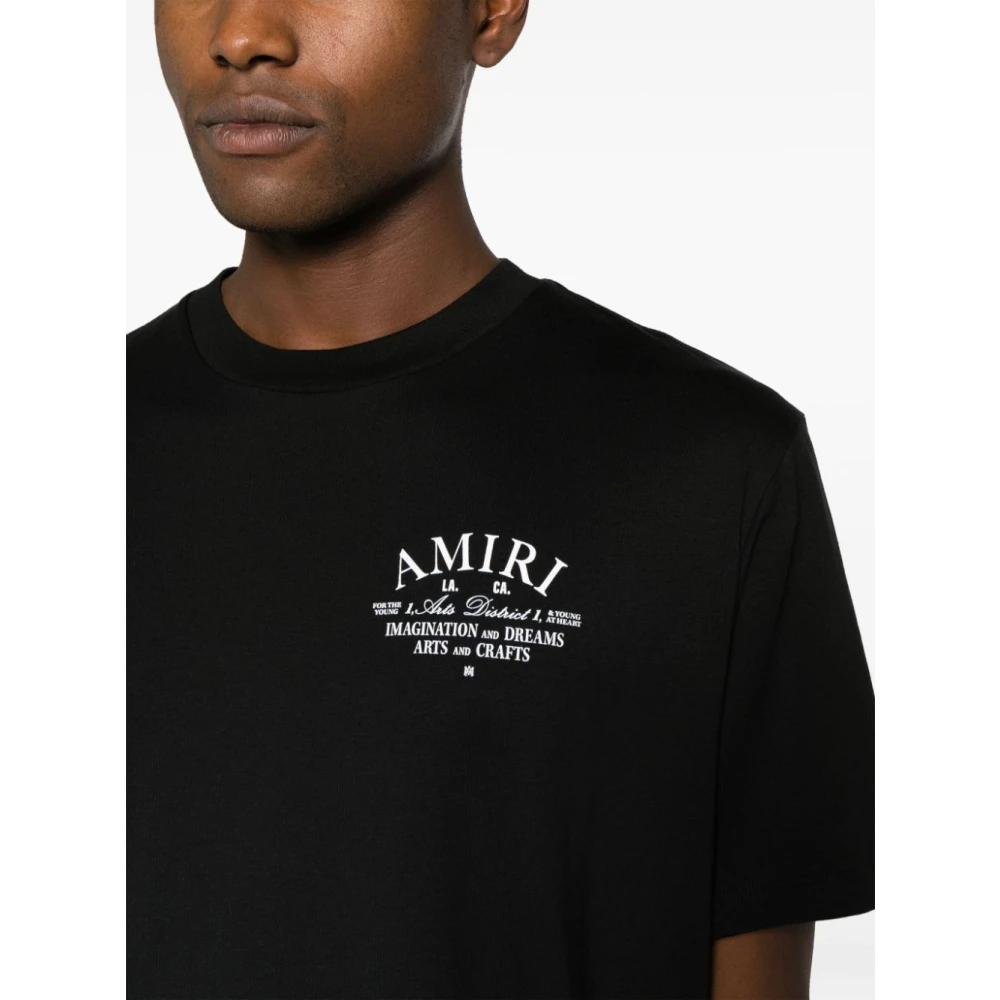 Amiri Zwart Logo Art District T-Shirt Black Heren
