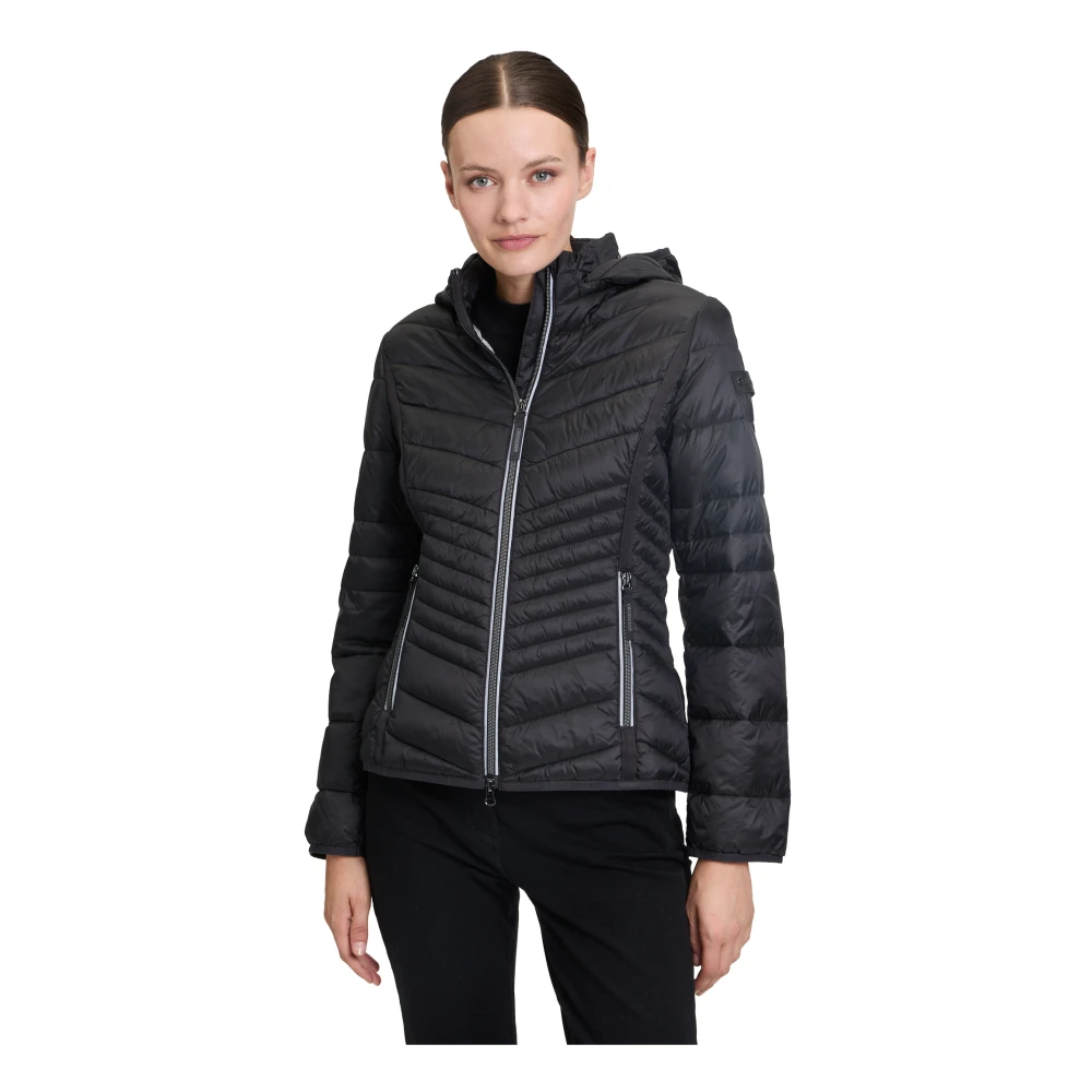 Betty Barclay Sporty Quilted Hooded Jacket Black Dames