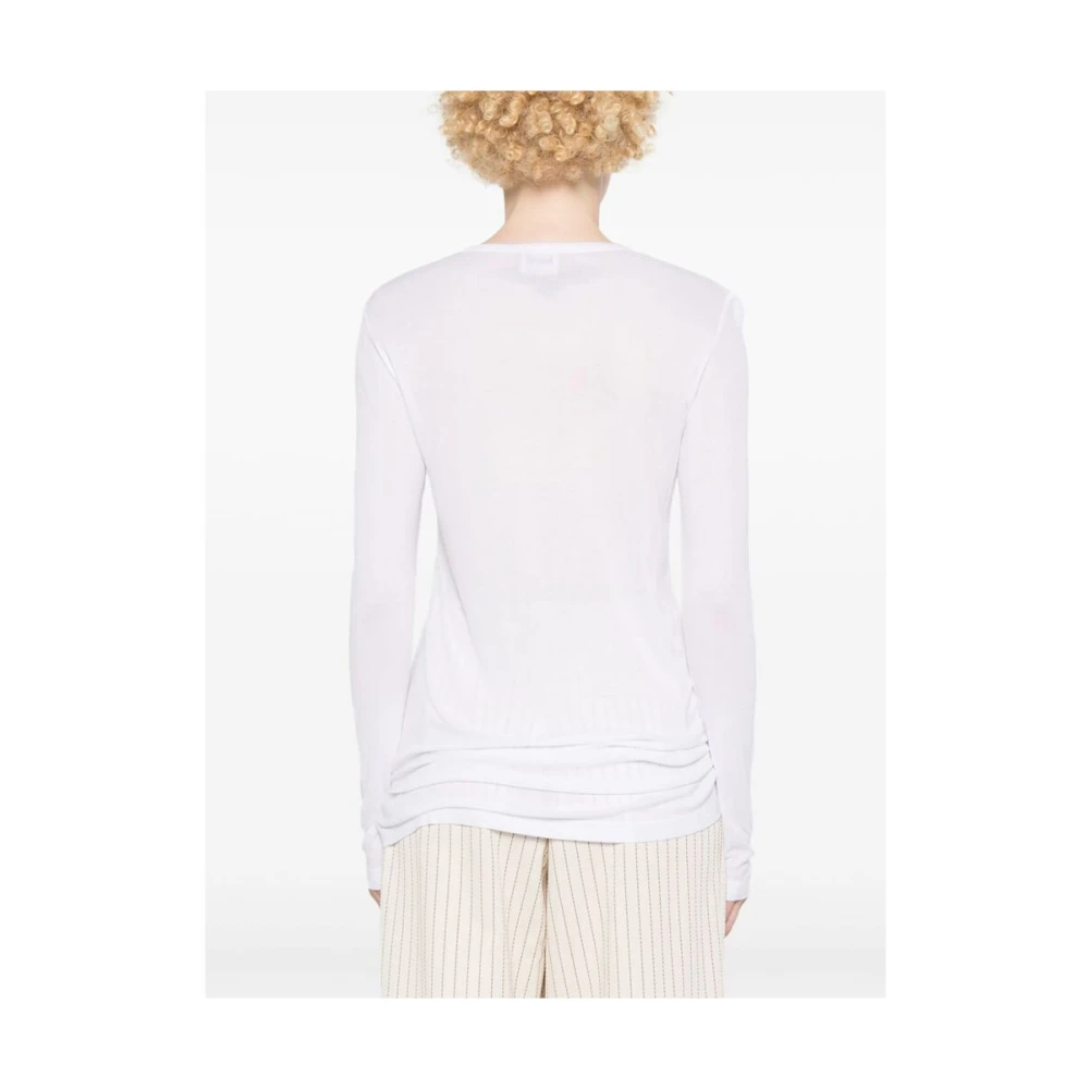 Khaite Witte Geribbelde Ronde Hals Trui White Dames