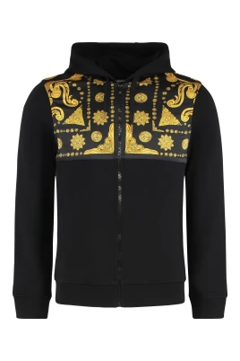Tryckt Bomull Full Zip Hoodie