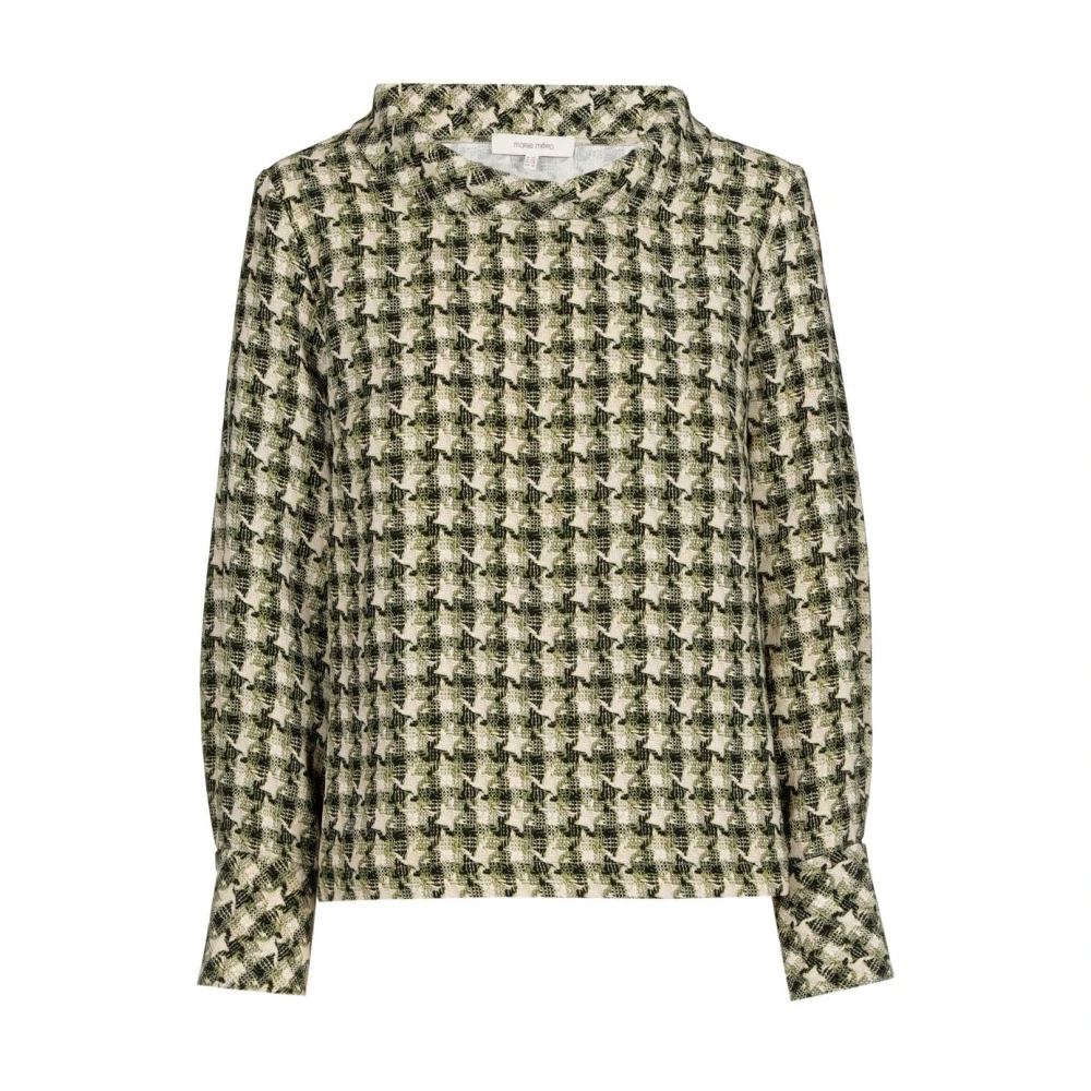 Marie Méro Groene Houndstooth Blouse Tuniek Green Dames