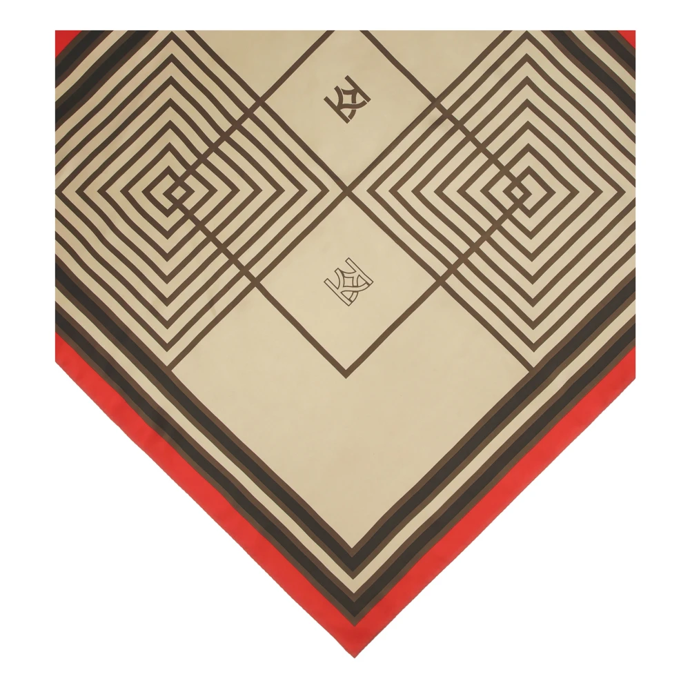 Kazar Beige en bruine zijden sjaal Multicolor Dames